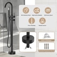 thumbnail image 6 of Freestanding Bathtub Faucet, Floor Mounted Tub Filler Faucet, Bathroom Tub Faucets with Handheld Shower, 6 of 7