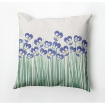 Simply Daisy Field of Pansies Outdoor Pillow, Blue/Purple/Green/White, 14 in x 20 in