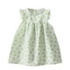 thumbnail image 1 of Odeerbi Niñas Verano Algodón Vestido Tanque Floral Volantes Vestido Sol Sin Mangas Transpirable Vestido Princesa, 1 of 3