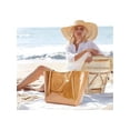 thumbnail image 3 of Gocvo Large PVC Tote Bag for Women, Fashion PVC Bag for Women, Kraft Paper Tote Handbags for Beach Work College, Khaki, 3 of 7