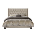 thumbnail image 3 of Home Design Brady Twin Tufted Wingback Upholstered Panel Bed Frame, Gold Faux Leather, 3 of 7