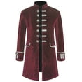 thumbnail image 1 of Veste Steampunk Homme Manches Longues Steampunk Vintage Velours Uniforme Col Montant Cardigan Veste, 1 of 3