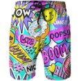 thumbnail image 1 of Neon Pop 80s 90s Memphis Men's Summer Swim Trunks Quick Dry Board Shorts with Mesh Lining, 1 of 7
