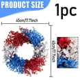 thumbnail image 3 of 4th of July Wreath, 17.71 Inch Red White Blue Patriotic Gypsophila Wreath, Large Full Front Door Wreath, Festive Independence Day Decor for Porch, Mantel, Memorial Day and Holiday Celebrations, 3 of 7
