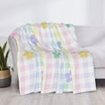 thumbnail image 6 of YFYANG Lightweight Warm Flannel Blanket, Colorful Plaid Floral Pattern Throw Blanket for Bed, Sofa, Travel, Camping, 80"x60", 6 of 7