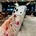 thumbnail image 4 of for iPhone 17 Pro Max Case with Wrist Strap Lanyard for Women Girls 3D Bling Shiny Rhinestone Diamond Crystal Pearl Handmade Glitter Cute Cover Phone Case 6.9'', Hot Pink, 4 of 8