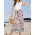 thumbnail image 5 of Weardear Women's Boho Floral Skirt Casual Elastic High Waist Maxi Skirts Flowy A Line Beach Long Skirt with Side Pockets, 5 of 7