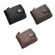 thumbnail image 5 of Minnieouse Cartera pequeña para hombres - Cuero fácil de llevar Artesanía exquisita Vintage PU Cartera corta Monedero Hombres Gran capacidad Carteras Marrón claro, 5 of 6