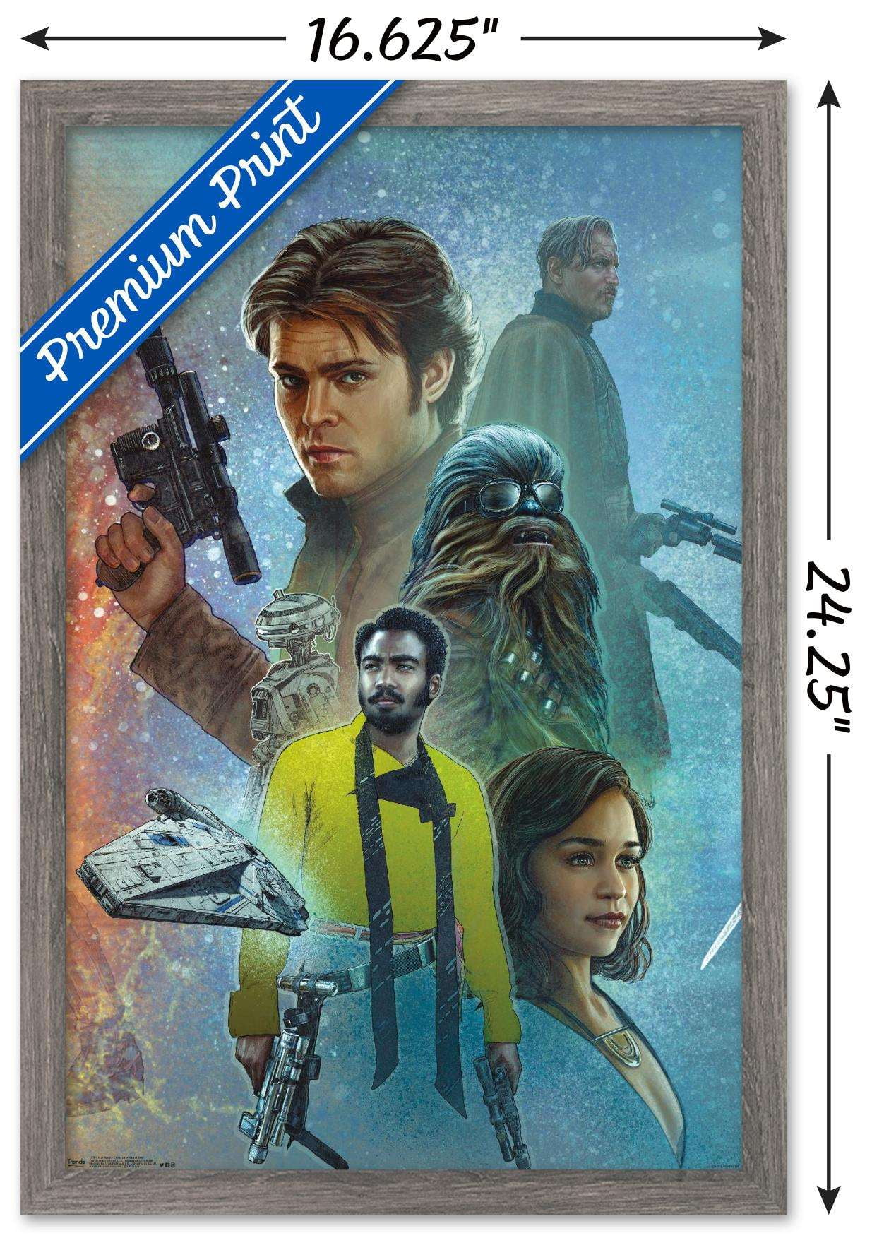 Star Wars: Solo - Celebration Mural Wall Poster, 14.725" x 22.375", Framed