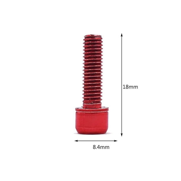6 tornillos para vástago de bicicleta M5 x 18 mm, cabeza Allen, tornillos para vástago MTB con arandela (rojo) Sywqhk Accesorios para bicicletas