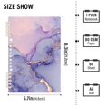 thumbnail image 3 of Haosy Lilac Marble Notebooks 2 Pcs 1-subject Journal 60 Sheets A5 College Ruled Paper Detachable Ring 8.3"x5.7", 3 of 8