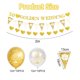thumbnail image 3 of Decoraciones para el 50.° aniversario de bodas, 23 piezas de adornos blancos felices para bodas, globos dorados, adorno para tarta, banda de satén para suministros para fiestas de aniversario de, 3 of 8