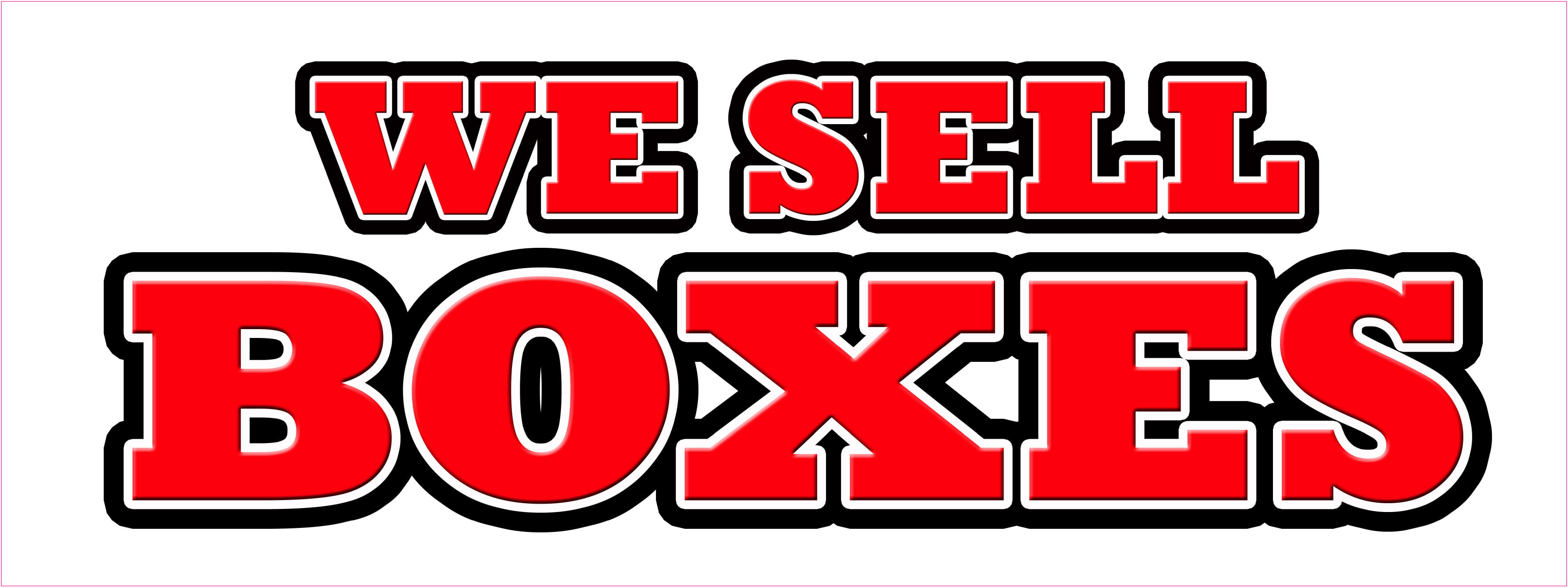 We Sell Boxes Red DECAL STICKER Retail Store Sign 