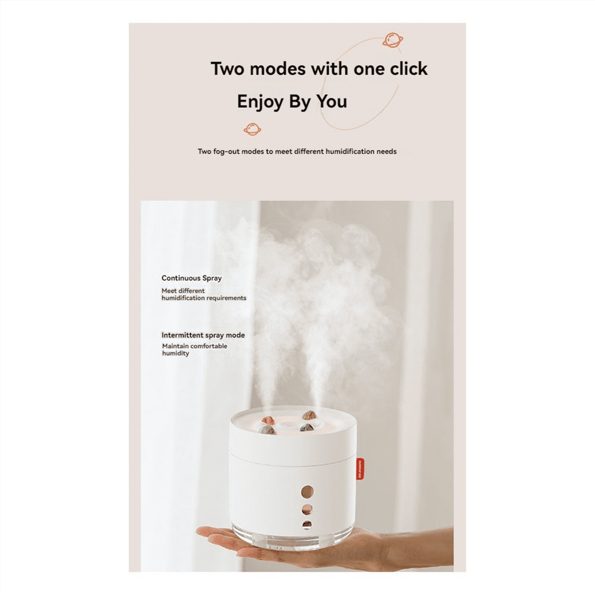 Small Humidifiers 800ml Desk Humidifiers Quiet Operation Night Light Function Two Modes for Bedroom Babies Room Office B