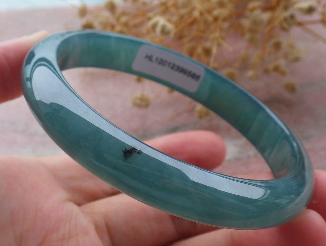 Icy Green Natural A JADE Jadeite Bangle Bracelet 58 mm 680013 TN