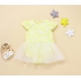 thumbnail image 2 of StylesILove Baby Toddler Girls Butterfly Print Flutter Sleeve Relaxed Romper Tutu Dress Princess Summer Dressy Outfit (3 Months, Yellow), 2 of 5