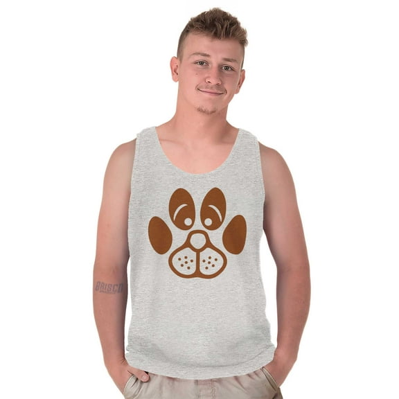 Cute Dog Face Paw Print Puppy Lover Tank Top T Shirts Men Women Brisco Brands S
