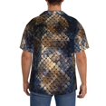 thumbnail image 3 of Fuzoiu Watercolor Snake Skin Print Men's Casual Short,Men's Short Sleeve Shirt,Mens Casual Button Down Shirts,Cuban Collar Summer Shirt for Beach, Vacation, and Outdoor Activities-3X-Large, 3 of 5