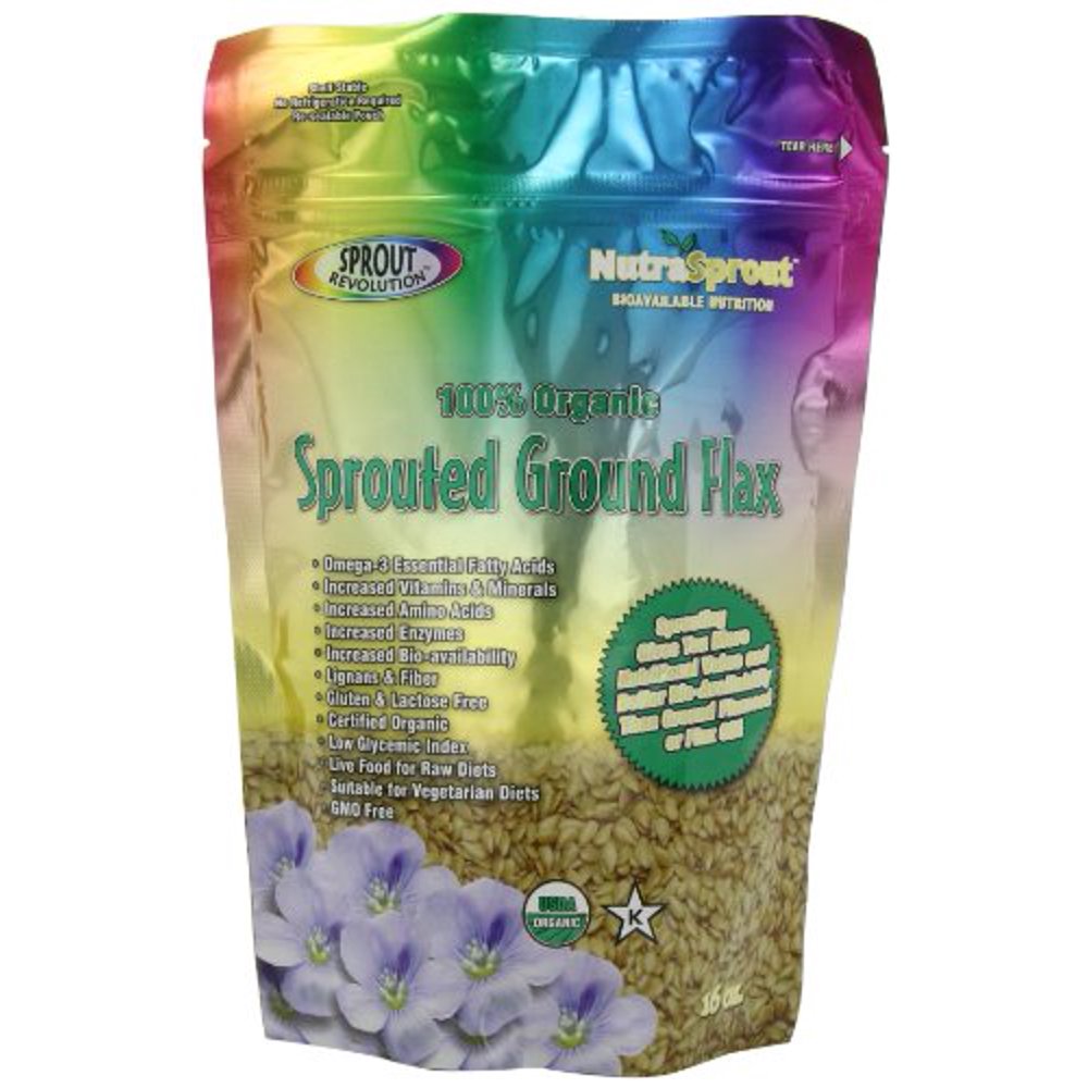 Sprout Revolution Nutrasprout Premium Organic Sprouted Ground Flax, 16