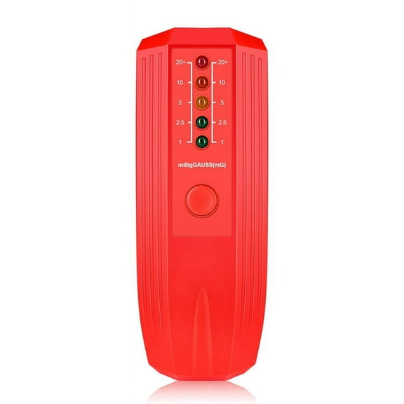 EMF Meter, EMF Reader, Electromagnetic Field Radiation Detector Battery Powered Electric EMF Detector B,1 x EMF Meter,Red