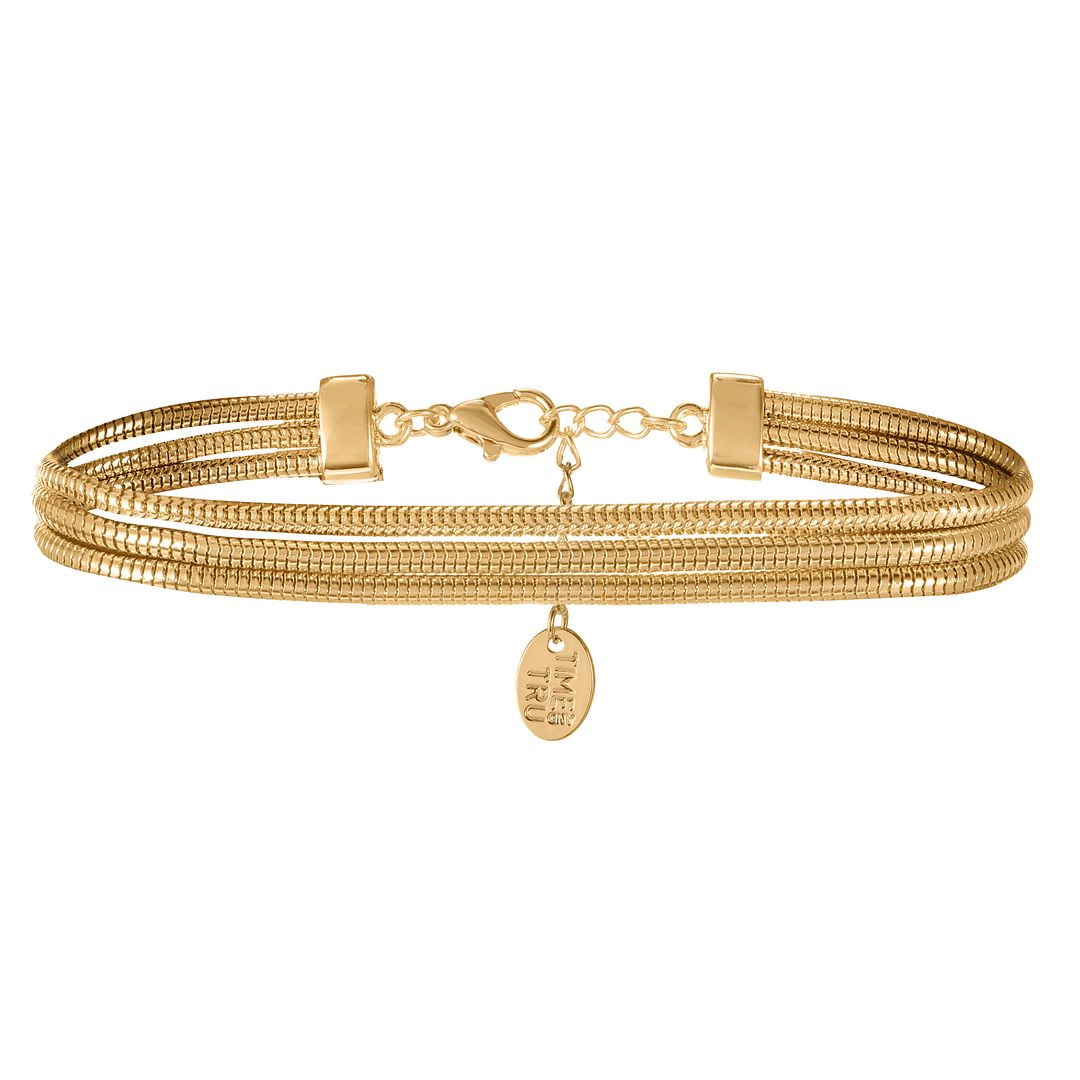 Time and Tru Women's Jewelry, Three Row Snake Chain Bracelet, 1 Piece