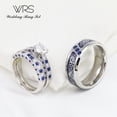 thumbnail image 4 of Wedding Ring Sets His And Hers Couples Women Blue Diamond Moissanite Sterling Silver Man Titanium Wedding Bands, 4 of 8