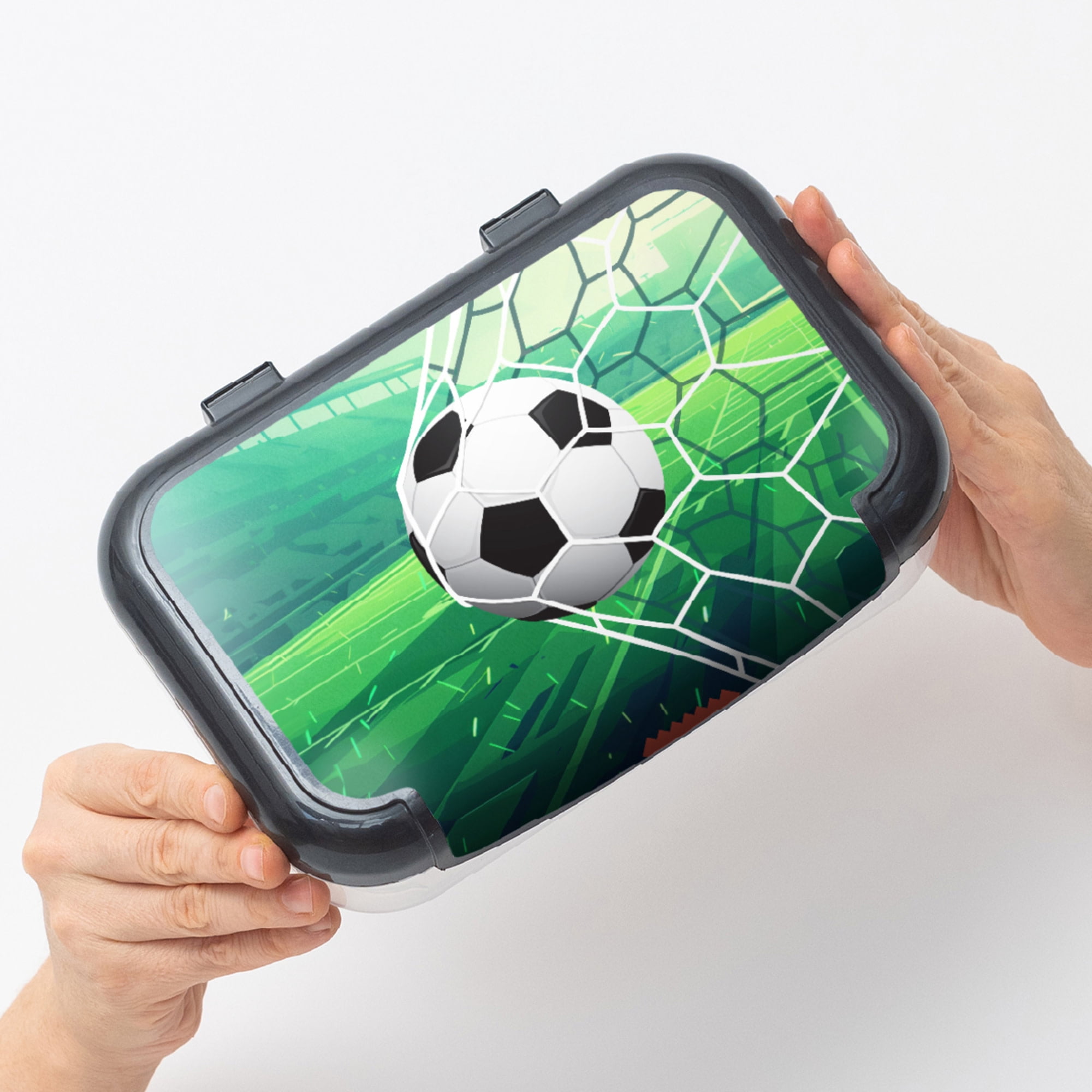 ZIPIT: Recycled Plastic Pencil Box - Soccer - Large Capacity Case, Sports Theme Stationery Organizer, School Supplies-Toys Holder, Snap Close, Kids