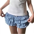 thumbnail image 5 of Kaemgyyd Women Ruffle Shorts Fashion Cute Low Rise Layered Shorts Lounge Plaid Tiered Summer Beach Hot Shorts, 5 of 6