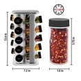 thumbnail image 4 of 20 Jar Rotating Spice Rack with Spices Included and 5-Year Free Spice Refill Program Stainless Steel Countertop Spice Rack with 3 oz Glass Jars, 4 of 7
