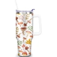 thumbnail image 1 of Mushroom 40 oz Tumbler with Handle and Straw, Double Wall Vacuum Insulated Stainless Steel Tumbler with straw, 100% Leak-proof Water Bottle, Travel Mug Coffee Cup, Gift for men and Women, 1 of 6