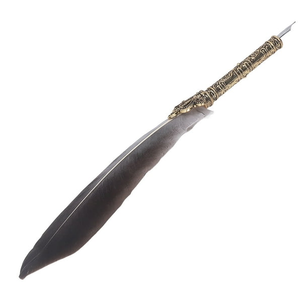 Pluma Pluma Aleación De Zinc Alta Suavidad Colores Elegantes Pluma Estilo Retro Europeo Para Escribir Dibujo Gris