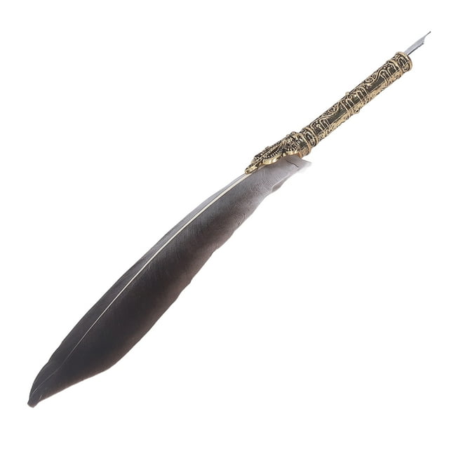 Quill PenQuill Pen Juego de pluma de caligrafía de inmersión de aleación de zinc Pluma antigua Verdadera excelencia Jadeshay A