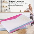 thumbnail image 4 of PONPRNGY 6 Pack Plastic Envelopes Binder Pocket 11 Holes Expandable Binder Folders Document Pouch with Snap Button & Label Loose-Leaf Transparent for School Home office, 4 of 7