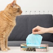 BOS Odor-Sealing Cat Poop Bags for Pet Waste & Kitty Litter - Disposal Bags - Scent-Free (60 bags) [Size: L, Color: Light blue]
