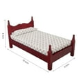 thumbnail image 5 of Opvise Vintage DIY Wooden Miniature Furniture Dollhouse Single Bed for Decoration Red Wood, 5 of 8