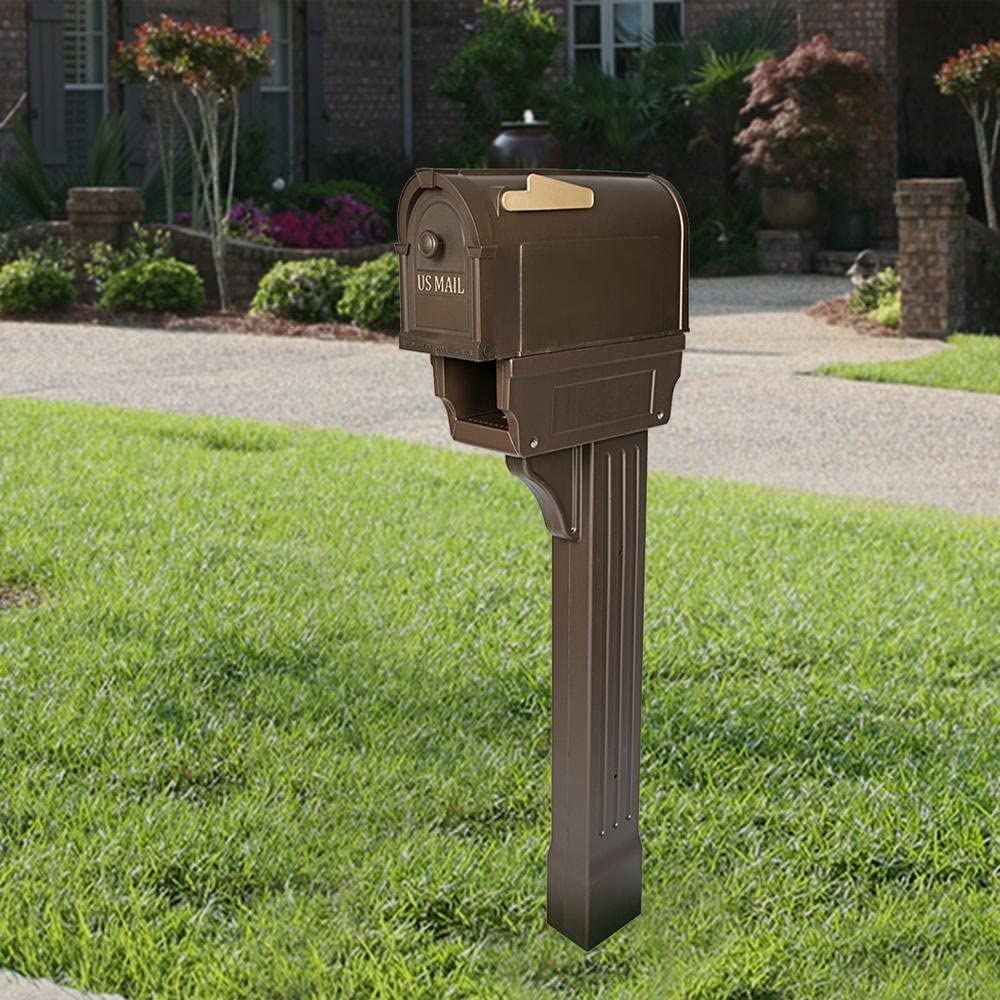 Postal Pro All-in-One Mailboxes and Post Combo Kit in Bronze ...