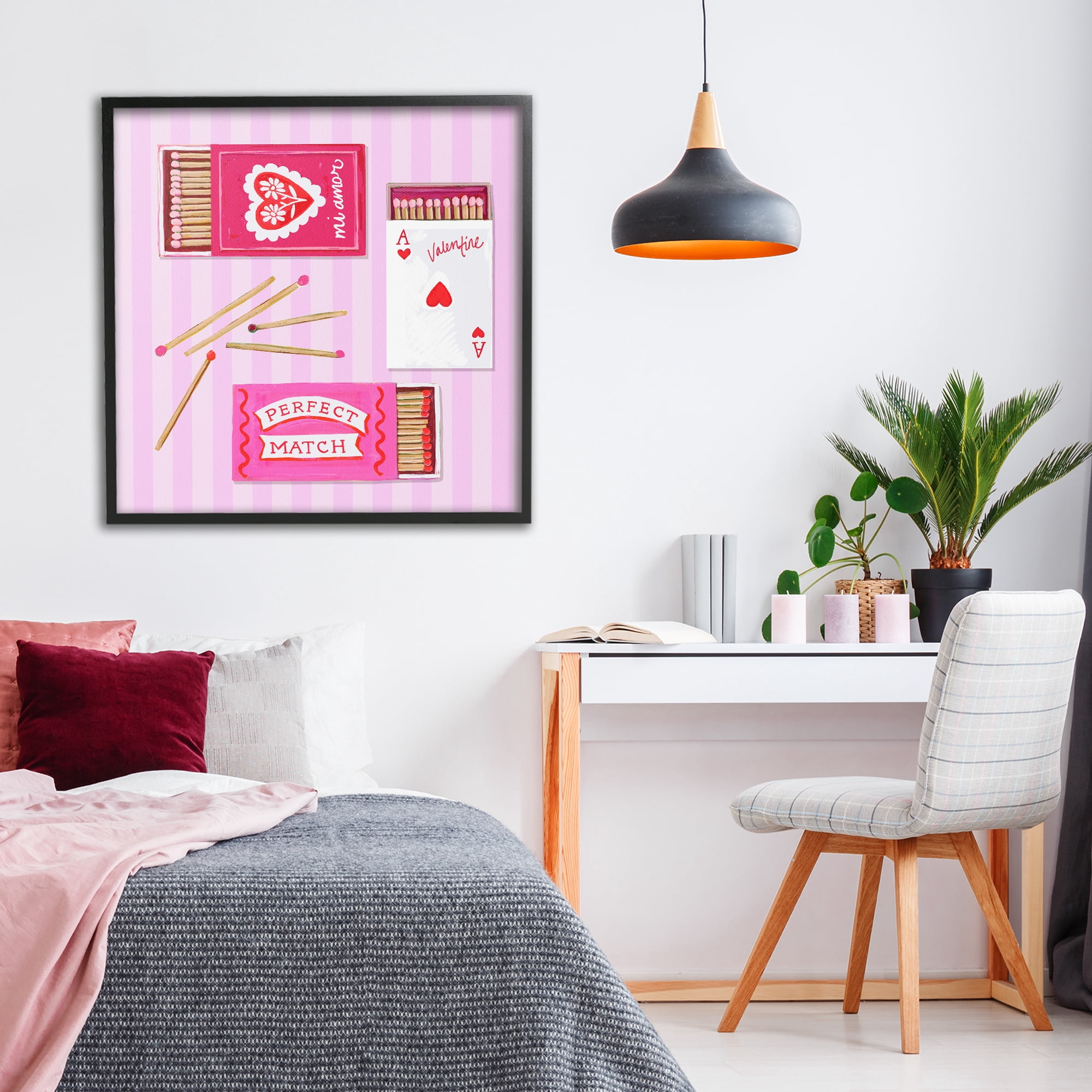 Stupell Industries Romantic Valentine's Matchboxes Black Framed Giclee Art, design by Rachael Reese