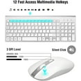 thumbnail image 5 of Wireless Keyboard and Mouse Combo, Cimetech Quiet Keyboard and Adjustable DPI Mouse Set, 2.4GHz USB Ultra Slim Silent Computer Keyboard and Mouse for Laptop, PC, Notebook, Desktop-Silver, 5 of 8