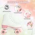 thumbnail image 6 of Fashion Roller Skates, 4 Wheels Flash, Suitable for Girls Boys Outdoor Gift, White + Pink, Women 3-8.5/Men 2.5-7.5, 6 of 9