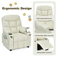 thumbnail image 3 of GVN Kids Recliner Chair with Cup Holder and Footrest for Children-Beige, Bedroom Chair for Kids, 3 of 7