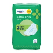 Equate Long Super Ultra Thin Pads with Flexi-Wings Size 2 (32 Count)
