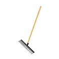 thumbnail image 3 of jinwen Garden Leaf Rake Wooden Handle Flower Bed Weeding Gathering Leaves Lawn Rake 14 Teeth 48x12x10cm, 3 of 9
