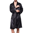 thumbnail image 5 of KapokDressy Mens Satin Robe,Soft Silk Long Sleeve House Kimono Bathrobe Sleepwear Loungewear,Robe or Robe Set, 5 of 5
