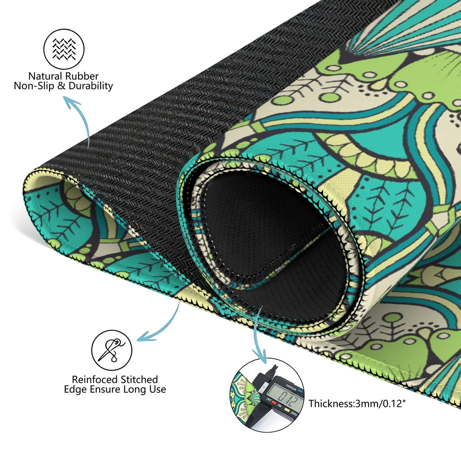 Mandala Mahjong Mat for Table, 31.5*31.5in Anti Slip American Mahjong Table Cloth, Noise Reduction, Neoprene Mah jongg Mat with Carrying Bag & 3 Dices, Mahjong Accessories Gift, Board Tile Games Mats