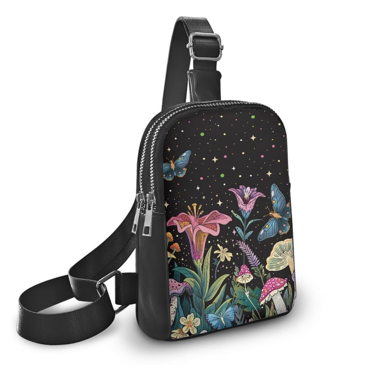 Floral Butterfly Sling Bag Fashion Butterfly Sling Backpack – Cute Artistic Floral  main image 3
