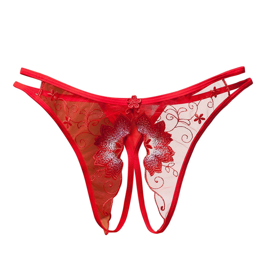 wendunide underwear women Women Thong y Panties Thong Lace Pants Ladies  Briefs Underwear Hot Pink One Size 