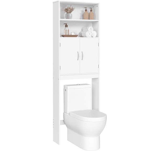 Renwick Over Toilet Free-Standing Toilet Storage Cabinet, White