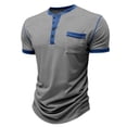 thumbnail image 4 of Mens Henley Shirts Short Sleeve Casual Button Basic T-Shirts Summer Classic Vintage Tee Shirts with Pocket, 4 of 6