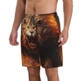thumbnail image 2 of Pofeuu Cool Fire Lion Prin Men's Swim Trunks Quick Dry Bathing Suit Swimming Board Shorts Mesh Lining Beach Swimwear-X-Large, 2 of 6