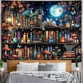 thumbnail image 7 of Dragon Bookshelf Tapestry Witchy Mushroom Bookshelf Tapestries Wall Hanging Gothic Medieval Fantasy Moon Dark Academia Book Large Tapestry for Bedroom Living Room Dorm 40 x 60 inch, 7 of 7